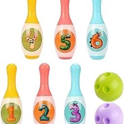 UJEAVETTE Kids Bowling Set Games for Indoor Outdoor Schoolage Child Animal Pattern- Sporting Goods- Team Sports- Bowling- Bowling Pins-24