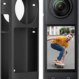 M.G.R.J® Silicone Protective Case Cover for Insta 360 X4 (Black)-15