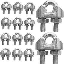 Anneome Wire Rope Clamps u Bolt Set 20pcs Stainless Steel Cable Clamps Cable Clips for Cables Ropes Multi-Functional Design for Fixing-image-82