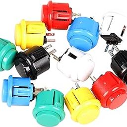 eg starts 12x 24mm oem arcade push buttons switch perfect replace for sanwa obsf-24 obsc-24 obsn-24 push button diy fighting stick pc joystick games parts ( each color of 2 pieces )- Multi color-27