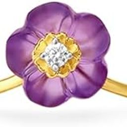 Yellow Gold Amethyst & Diamond Floral Finesse Ring (553025FBJMAA292HD000012 1.734)-image-56