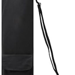 Boldfit Yoga Mat Cover Bag Black Yoga Mat Bag for Carrying Polyester Exercise Yogabag with Zipper & Shoulder Strap Yogamat Bags Cover Upto 10mm Thickness Flexflow Yogabag - Black-68