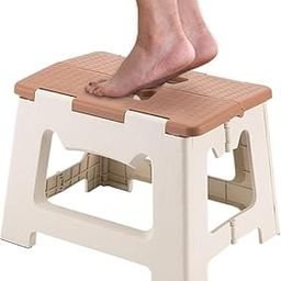 Brikipth Car Convenient Storage Chair, Bathroom Can Be Hung On The Wall Does Not Take Up Space Waterproof Stool, Girls and Boys Short Stool, High Load-beari (Brown)-image-1
