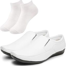 Fashionable l Men Boder Black Formal Shoes with White Socks-image-82
