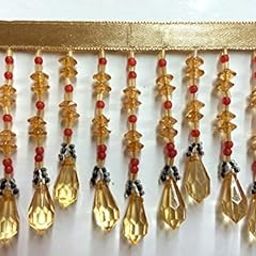 2.75" Crystal Beaded Fringe Trim CBF-19/33-7-17 Cranberry & Gold Upholstery/Drapery/Interior Design/Home Furnishing-image-68