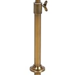 Kate and Laurel Engles Traditional Adjustable-Height Pedestal Drink Table, 10 x 10 x 30, Black Marble and Antique Brass, Vintage Round Indoor Metal Plant Stand with Authentic Marble Tabletop-23