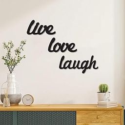 ascension Live Love Laugh Words Black Wall Art of Wooden for Home Bedroom Living Area Office Café Décor Contemporary Hanging Plaque Sculptures Black Wall Decoration (Design 1)-image-60
