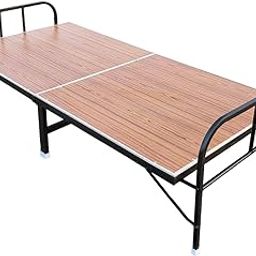 PS PARVESH SMART MDF Board with Sunmica Metal Folding Bed Single Size for Sleeping/Heavy Metal Iron Bed Frame for Home and Hostel Size (36"X72")-18