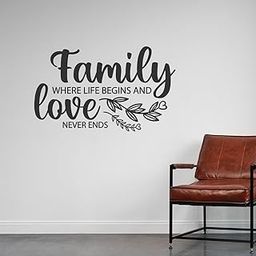 CVANU 3pc Family Love Never Ends Self-Adhesive Vinyl Wall Sticker for Wall Decoration (15inX24in)_S275-image-92