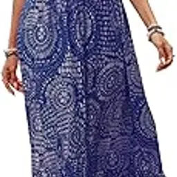 shasmi Women's & Girl's V-Neck Striped Printed Dress with Ruffled Hem and Belted Waist for Vacation, One Piece Dress for Women's Casual Dress (Dress 140)-picture-43