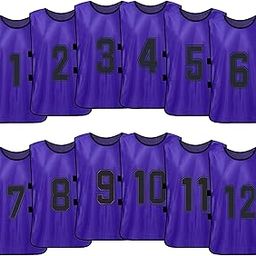 12PCS Kid's Football Pinnies Qui Drying Soccer Jerseys Youth Sports Scrimmage Basketball Team Training Numbered Bibs Practice Sports Vest-image-47