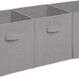Amazon Brand - Solimo Foldable Storage Cubes, Set of 3, Grey-23