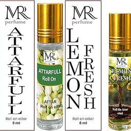 MR Perfume Roll-On Attar for Men & Women | Alcohol-Free Long Lasting Fragrance | Natural Woody Aroma | Duo Packs (Pack of 2) (Attarful & Lemon)-image-1