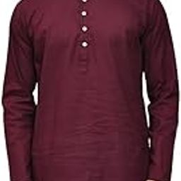 Men's Cotton Regular Fit Casual Mandarin Collar Ethnic Motifs Solid Long Kurta-image-75