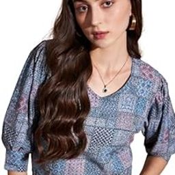 Women's Stylish Printed Crepe Crop Tops for Women |Tops for Women Stylish Latest Printed Tops for Women-picture-28