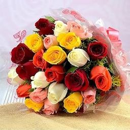 IFG's Beautiful Bouquet of Mixed Colour Roses, 24 pcs Fresh Flowers - Same Day Delivery-image-44