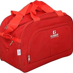 Heart Home Rexine Lightweight Travel Duffle Bag with Handle & 3 Outside Zipper Compartments,Large Capacity (Red)-image-68
