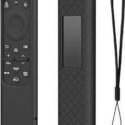 RAYA Silicone Cover for Samsung TV Remote Solar Cell Remote Protective Case with Remote Loop BN59-01432A [ Fit for Samsung Crystal 4K Vivid Series/Dynamic Series/Crystal Vision 4K Series ] (Black)-25