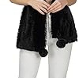 Women's Wool Blended 4side Faux Fur Wrap Stole for Winter Warm Shawl Woolen Stole Girls Winter Warm Wrap Shawl-image-23