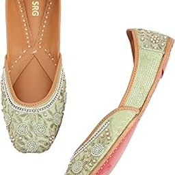 Mint Meadow Casual Mojris/Punjabi Juttis (Leather Slip-Ons/Flats) forWomen-image-39