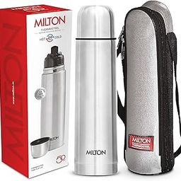 Milton Flip Lid 1000 Thermosteel Water Bottle 1 LTR, 24 Hr Hot and Cold I Leak Proof Lid, ISI Certified I Vacuum Insulated I for Office, Gym, School I Silver-2