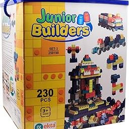EKTA Junior Builders Building Blocks Set-3, Building Blocks for Kids, Block Game for Kids - 230 Pieces-8