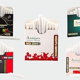 Aarogyam Herbals Tobacco and Nicotine Free Herbal Flavor Cigarette For Relieve Stress - Double Apple, Gulkand, Watermelon, Strawberry, Paan Masala Flavour - Pack of 5 (50 Sticks)-image-42