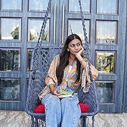 Patiofy Swing For Adults/Jhula For Adults/Swing For Living Room/Swing For Balcony/Swing For Adults/Square Hanging Swing/Includes Hanging Kit & Sitting Cushion(Grey)-Polyester,66 Cm,91 Cm,168 Cm-picture-24