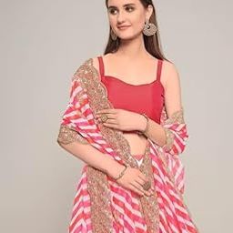 Women's Tussar Silk With Patola Print And Foil Work Lehenga choli (PINK1)-image-67