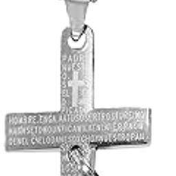 Christams Gift Crucifix Jesus Cross Silver Stainless Steel Necklace Pendant for Men and Women-image-32