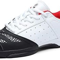 Fencing Shoes for Men and Women, Standard Sneakers, Epee Sabre Foil Gears, Esgrima Training Equipment (Black-Red, 10)-image-15