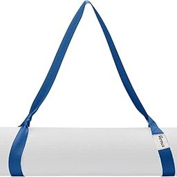 Strauss Adjustable Yoga Mat Strap |Sling Belt for Carrying & Holding Mat |Durable Cotton Yoga Mat Carrying Strap |Carrier Sling with Thick, Durable & Comfy Texture | for Up to 15 mm Yoga Mats, (Blue)-31