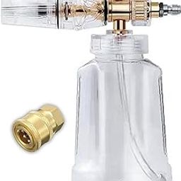 JPT New Advance Transparent Adjustable Pro Foam Cannon for Thick Clinging Foam with 1000 PSI | 70 Bar | 1.1mm Orifice | Brass + ABS Nozzle | 1/4" Quick Connector Included-27