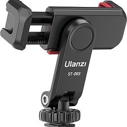 ULANZI Phone Tripod Mount ST-06S, Universal Smartphone Mount Adapter with 2 Cold Shoe, 360° Rotates and Adjustable Cell Phone Clip Clamp Holder, Compatible with iPhone, Samsung Galaxy and All Phones-15