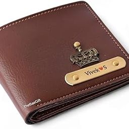 Thebaegift Men's Personalized Wallet I Customized Slim Stylish Leather Purse with Name & Charm I Unique Birthday Anniversary Gift for Men Boy Love Husband Employees Clients - (Brown)-picture-16