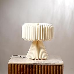 Living Ori Table Lamp (Off White) | Origami Design Lampshade 30cm Tall | Table Lamp for Bedroom, Living Room | Night Lamp for Room Decoration | 2.5 MTS Corded Cable with On/Off Switch-10