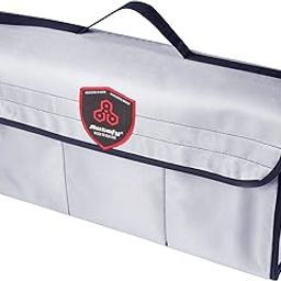 Autofy SPAZE-5 Car Trunk Organizer Spill Proof Waterproof Anti-Skid Car Boot Organizer Storage Utility Bag Tool Box Kit Bag for All Vehicles [Large; Silver]-15