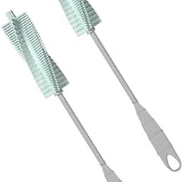 Gogogmee Silicone Bottle Brush Set 360 Degree Rotating Baby Bottle Cleaner Long Handle Cup Scrubbing Brush for Easy Cleaning Newborns and Infants-image-2