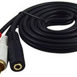 VRCT 3.5Mm Female Stereo Jack To 2 Rca Male Plugs Cable for Personal Computer (1.5 Meter/4.9 Feet, Black)-1