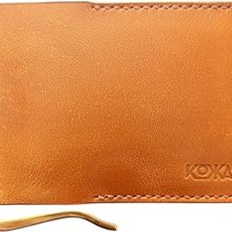 Handcrafted Leather Money Clip Wallet, Tan 2, Hand-Stitched, 2 Card Slots-image-74