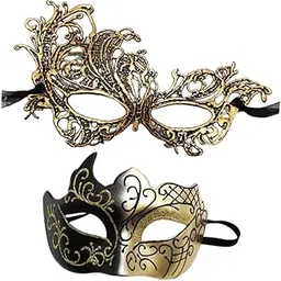 zoomella 2Pcs Masquerade Masks Fashion Costume Accessory for Cosplay Festival Evening Gold|Masks & Eye Masks|Clothing, Shoes & Accessories-picture-43