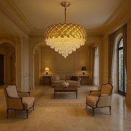 Carsten Luxury 400 MM Gold Crystal Finish 3 Different Color Mode Changing LED Chandelier Light for Living Room & Dining Hall/Bedroom/Office/Cafe/Restaurants-image-47