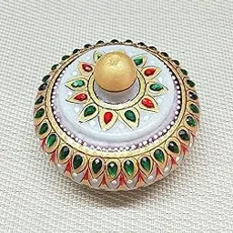 generic SEVLIYA TRADERS Marble Sindoor Dani, Sindoor Box, Kumkum Box (7.5Cm X7.5 Cm X 5 Cm) (Red,Round)-picture-17