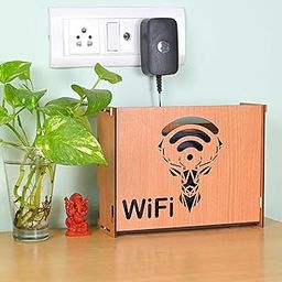 GOJEEVA KRAFT Wooden WiFi Router Stand | Wall Mounted WiFi Box Holder for Home & Office | Decorative Wooden Shelf for Set-Top Box & Router(Design 4)-image-55
