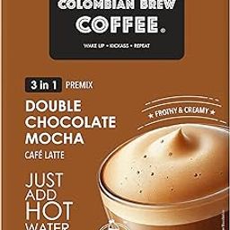 Colombian Brew Double Chocolate Mocha Café Latte, Instant Coffee Powder Premix (3 in 1), 10 Sachets Box-28