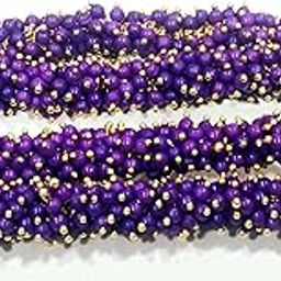 Beads & Crafts: Pearl Loreals 3mm for Jewellery Making, Earring, Necklace, Bracelet (Pack of 80-90 GMS) (Purple)-34