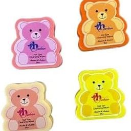 Nail Polish Remover Wipes, Teddy Bear Shape, Pack of 2, 50 Wipes Each, multicolor-image-84