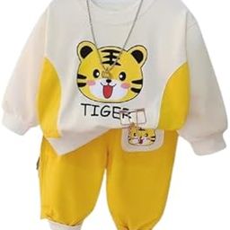 Jaganath Creations Kids Dress for Boys | Round Neck Full Sleeve Animal Printed Cotton Sweatshirt and Pant Combo Clothing Set for Baby Boys-Yellow-image-35