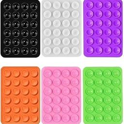 6 PCS Suction Phone Case | Phone Suction Sticker | Silicone Suction Phone Case for Hands-Free Mobile Accessory Holder Grip | Video Phone Accessory Compatible Mirror | Shower (6 Colors) Multicolor-1