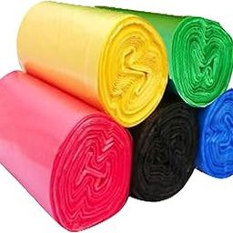 MJ EXIM Compostable/Biodegradable pack of 5(150 Bags) Medium 15 L Garbage Bag | Dustbin Bag | Polythene bags | Dustbin Covers for All type of daily Wet and Dry Waste | Each roll 30 Bags | Multi Colour-16